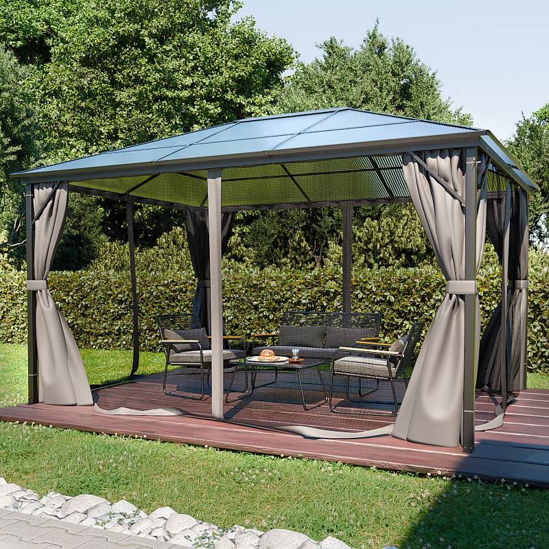 GARMIO® Pavillon Rom 3x4m Garten Überdachung mit Polycarbonat von GARMIO