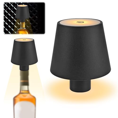 GAROMIA Flaschenlampe Flaschenleuchte zum Stecken 3 Farbe Dimmbare Akku Flaschenlampe Aufsatz Flaschenlicht Dimmbar in Warmweiß Kabellose bottle lamp für Garten Esstisch Familie Restaurant Bar von GAROMIA