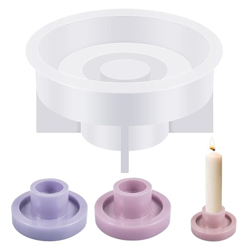 GAROMIA Kerzenhalter Silikon Form, DIY Zement Kerzenhalter Form Kerzenleuchter Silikonform zum Selbermachen Formen für Beton Gel Stange DIY Kerzenhalter Basteln Heimdekoration (Rotundität) GAROMIA Kerzenhalter Silikon Form, DIY Zement Kerzenhalter Form Kerzenleuchter Silikonform zum Selbermachen Formen für Beton Gel Stange DIY Kerzenhalter Basteln Heimdekoration (Rotundität) von GAROMIA