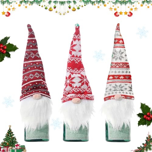 GAROMIA Weihnachten Weinflasche Abdeckung 3 Stück Weihnachten Flaschen Deko Wichtel Tasche Flaschenüberzug Weinflasche Abdeckung Taschen Weihnachtsflaschentasche für Weihnachten Home Dinner Tischdeko GAROMIA Weihnachten Weinflasche Abdeckung 3 Stück Weihnachten Flaschen Deko Wichtel Tasche Flaschenüberzug Weinflasche Abdeckung Taschen Weihnachtsflaschentasche für Weihnachten Home Dinner Tischdeko von GAROMIA
