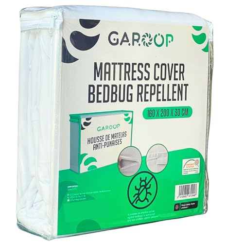 Matratzenschoner gegen Bettwanzen – Wasserdicht und Atmungsaktiv – Rundumschutz mit Reißverschluss – Hypoallergen – Erhältlich in verschiedenen Größen (140 x 200 x 30 cm) ÖkoTex von GAROOP
