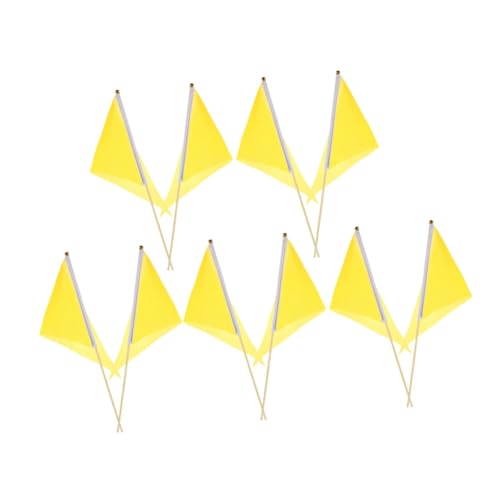 GAROZATION 10 Stück Teiliges Markierungsfahnen für Rasen mit Bambusstab Wetterfeste Garten und Baustellenflaggen in Gelb Langlebige Polyester Materialien für Bewässerung und GAROZATION 10 Stück Teiliges Markierungsfahnen für Rasen mit Bambusstab Wetterfeste Garten und Baustellenflaggen in Gelb Langlebige Polyester Materialien für Bewässerung und von GAROZATION