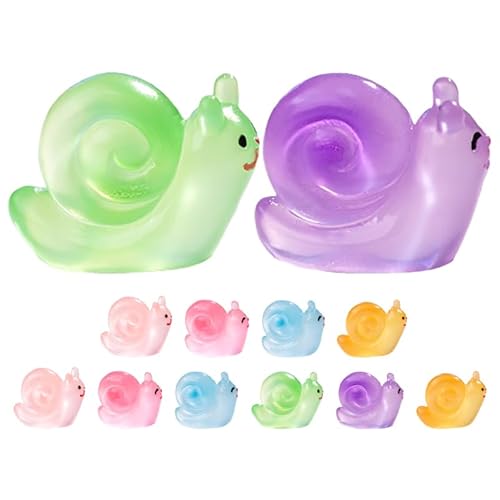 GAROZATION 12 Stück Mikro Landschaftsdekoration Tiere Statuen Kleine Tiere Mikro Landschaft Schnecke Winzige Figuren Schnecken Miniaturfiguren Mini Leuchtschnecke Mini von GAROZATION