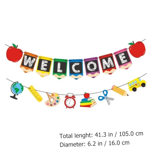 GAROZATION 2 Stück Back to School Party Banner Teilig Willkommen Flaggen Girlande Schulanfang Deko für Klassenzimmer Fenster Türen Wiederverwendbar Schulanfang Dekoration und Fotohintergrund GAROZATION 2 Stück Back to School Party Banner Teilig Willkommen Flaggen Girlande Schulanfang Deko für Klassenzimmer Fenster Türen Wiederverwendbar Schulanfang Dekoration und Fotohintergrund von GAROZATION