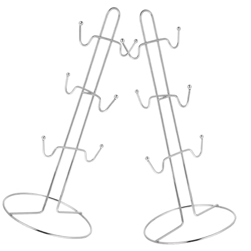GAROZATION 2 Stück Eisen-kaffeetassenhalter Platzsparender Stabiler Becherständer für Küche und Theke Eleganter Teetassen-organizer mit Robustem Abluftdesign Praktisches Bar-zubehör von GAROZATION