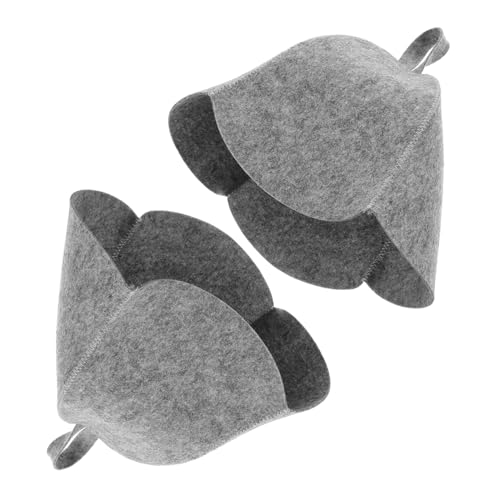 GAROZATION 2 Stück Filz Saunahüte Unisex Wärmedämmend Hochabsorbierend Hitzeschutz für Sauna Kopfhaube von GAROZATION