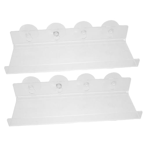 GAROZATION 2 Stück Transparentes Teiliges Acryl Pflanzenregal mit Saugnapf Halterung Schwebendes Erweiterung für Kräuter Sukkulenten und Zimmerpflanzen und Sonnenlichtoptimiert von GAROZATION