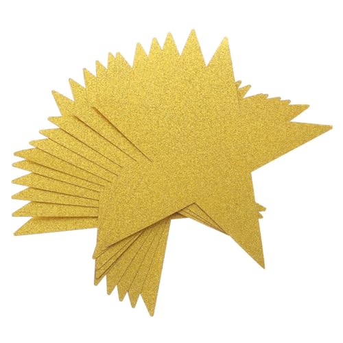 GAROZATION 24 Stück Teiliges Doppelseitige Goldene Glitzer-sterne aus Papier Handgefertigte Fünf-punkte-stern-ausschnitte als Kreative Zeichenfläche für Partydekoration Klassenzimmer Pinnwand von GAROZATION
