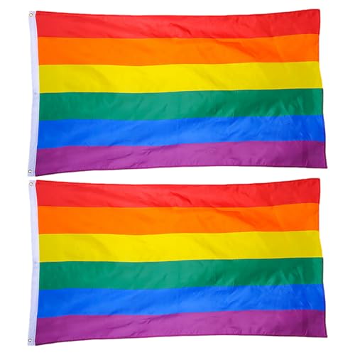 GAROZATION Regenbogen-pride-flaggen 2 Stück Wimpel Party-dekoration Einfach Zu Verwenden Für Pride-feiern GAROZATION Regenbogen-pride-flaggen 2 Stück Wimpel Party-dekoration Einfach Zu Verwenden Für Pride-feiern von GAROZATION