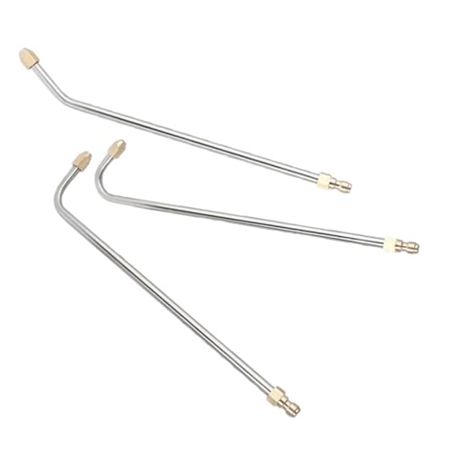 GAROZATION 3 Stück Hochdruckreiniger Verlängerungsstange Teleskopstangen mit Gebogenem Edelstahldüsenkopf Schnellanschluss für Dachrinnen Auto Reinigung Hochdrucklanze Zubehör von GAROZATION