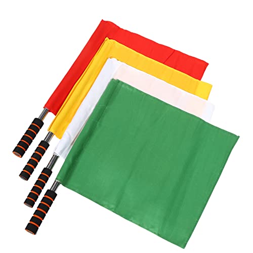 GAROZATION 4 Stück Teiliges Schiedsrichter Signalflaggen Handfahnen für Sport Wettkampf Fußball Rennen in Weiß Gelb Rot Grün mit Rutschfestem Griff und Langlebigem Leichtem Material GAROZATION 4 Stück Teiliges Schiedsrichter Signalflaggen Handfahnen für Sport Wettkampf Fußball Rennen in Weiß Gelb Rot Grün mit Rutschfestem Griff und Langlebigem Leichtem Material von GAROZATION