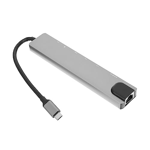 GAROZATION 8 1 USB-hub USB-Adapter Steckdose Für Überspannungsschutz Multi Steckdosenverlängerung Mehrere Steckdosenleiste Mit USB-anschlüssen USB-Splitter USB Zu Aluminiumlegierung Silver von GAROZATION