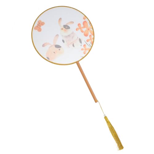 GAROZATION Chinesischer Stil Fächer Rund Holzgriff Handlicher Vintage Hanfu Tanz Fächer für Bühnenauftritte und Raumdekoration für Freunde mit Interesse an Chinesischer Kultur GAROZATION Chinesischer Stil Fächer Rund Holzgriff Handlicher Vintage Hanfu Tanz Fächer für Bühnenauftritte und Raumdekoration für Freunde mit Interesse an Chinesischer Kultur von GAROZATION
