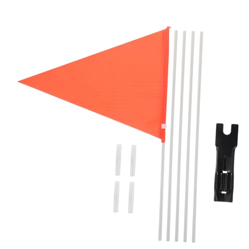 GAROZATION Fahrrad Sicherheitsflagge mit Orange Flagge Teiliger Weißer Fiberglasfahnenstab Verbindungshülsen Schwarzer Halter Leicht Robust Reflektierend für Fahrrad und Auto von GAROZATION