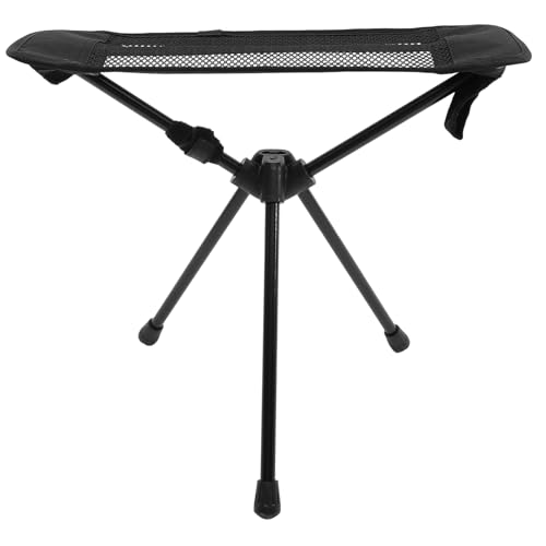 GAROZATION Faltbarer Outdoor Campingstuhl Leicht Tragbar Klapphocker Kompakt Faltbar Anglerstuhl für Picknick Garten und Wandern Schwarz von GAROZATION