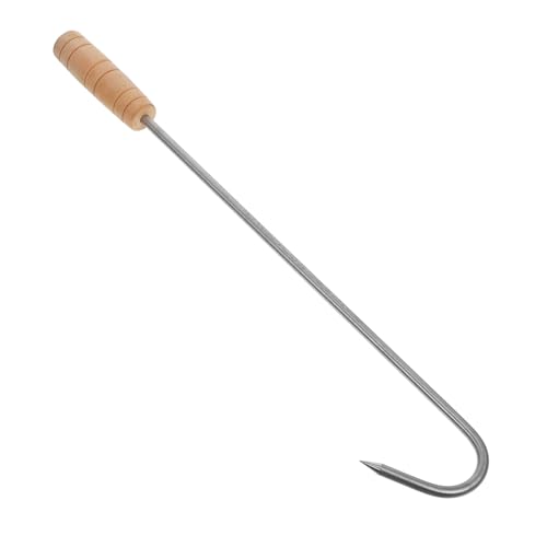 GAROZATION Edelstahl Fleischhaken Mit Holzgriff Robuster Fleischwender Für Grill Und Bbq Vielseitiger Grillhaken Für Fisch Und Gemüse Für Outdoor-kochen Und Bbq-events von GAROZATION