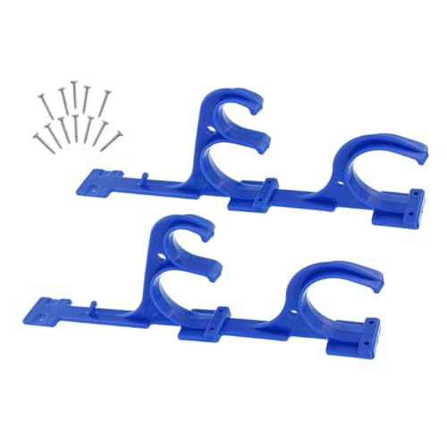 GAROZATION Hochwertiger Pool Reinigungswerkzeug Halter Kunststoff Wandhalterung Haken Organizer für Garten und Haushalt Langlebig Einfach zu Montieren Praktisches Aufbewahrungssystem Blau von GAROZATION