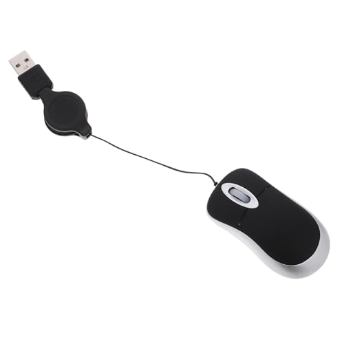 GAROZATION Kabelgebundene Mini USB Computermaus Ergonomisch Kompatibel mit Desktop und Notebook Beidseitig Nutzbar Modisches Design für Büro und Zuhause Schwarz von GAROZATION