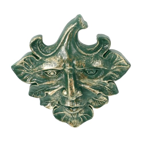 GAROZATION Wandkunst Grünen Mann Aus Harz Grüne Mann Wanddeko Gartenornament Filigrane Verarbeitung Robustes Material Für Innen Und Außenbereich von GAROZATION