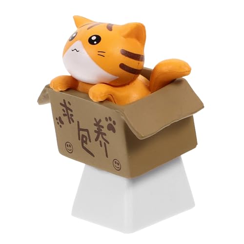GAROZATION Mechanische Tastatur Key Caps Katzenform Höhe Orange Material Langlebiges Ersatz Keyboard Zubehör Kreative Dekoration für Personalisierte Tastatur von GAROZATION
