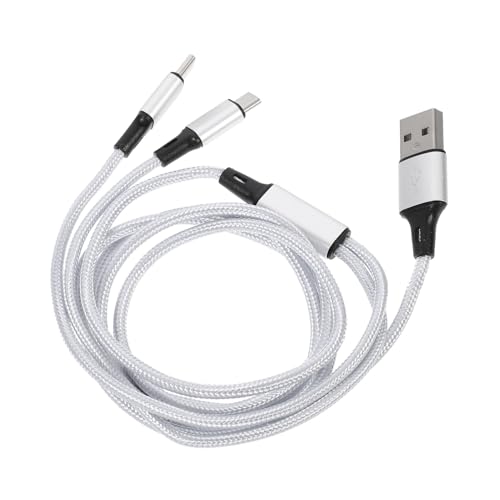 GAROZATION Nylon Geflochtenes USB Type C Datenkabel Dual Head Ladekabel Schnellladefunktion Langlebig Kompatibel für Android Geräte Silber GAROZATION Nylon Geflochtenes USB Type C Datenkabel Dual Head Ladekabel Schnellladefunktion Langlebig Kompatibel für Android Geräte Silber von GAROZATION