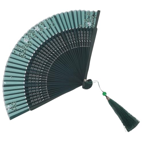 GAROZATION Vintage Faltfächer Handventilator Faltbarer Handfächer Chinesischer Stil für Tanz Hochzeit Party Deko Stabiler Holzskelett Leicht Tragbar Einfach Zu Öffnen Und Schließen von GAROZATION