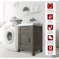Garpet - Waschtisch Set Waschbecken mit Unterschrank Abdeckung Keller Garage Waschraum von GARPET