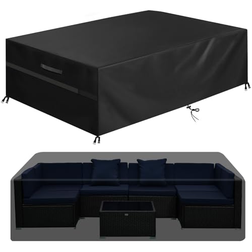 GARPROVM Abdeckung für Gartenmöbel, Abdeckplane Gartenmöbel Schutzhülle für Gartenmöbel Wasserdicht Winddicht Anti-UV Staubdicht Oxford Gewebe, für Outdoor Sofa Tisch Möbelsets - 280x204x106cm von GARPROVM