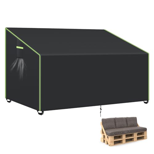 GARPROVM Abdeckung für Palettenmöbel, Schutzhülle für Gartenbank Wetterfest Abdeckung Palettenbank Outdoor, 420D Oxford Stoff Wasserdicht Abdeckhaube für Gartensofa Loverseat, 160x99x89cm von GARPROVM