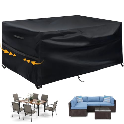 GARPROVM Gartenmöbel Abdeckung Wasserdicht, 180x120x74cm Gartenmöbel Abdeckplane Staubdicht Oxford Gewebe, Outdoor Sofa Tisch Möbelsets Abdeckhaube Schutzhülle für Balkonmöbel GARPROVM Gartenmöbel Abdeckung Wasserdicht, 180x120x74cm Gartenmöbel Abdeckplane Staubdicht Oxford Gewebe, Outdoor Sofa Tisch Möbelsets Abdeckhaube Schutzhülle für Balkonmöbel von GARPROVM