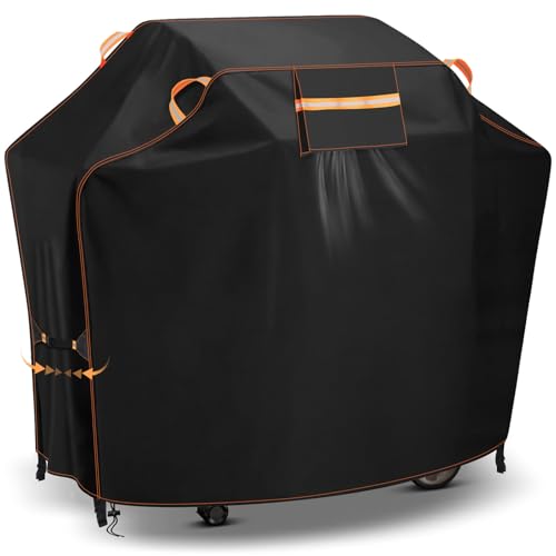 GARPROVM Gasgrill Grillabdeckung Wetterfest, Grill Abdeckhaube Wasserdicht 420D Oxford Gewebe Griller Abdeckung mit Belüftung, Grill Wetterschutzhülle Outdoor Abdeckplane für Gasgrill, 183x66x130cm von GARPROVM