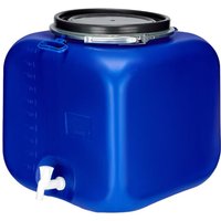 Garronda 100 Liter Regentonne Fass Behälter mit Deckel Auslaufhahn Weithalsfass quadratisch Wassertank Regenfass für Garten Sauerkrautfass Pökelfass von GARRONDA