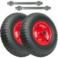 Garronda 2er Pack Ersatzrad Schubkarre 4.00-6 Schubkarrenrad Ø 320 mm Luftreifen 2PR Reifen bis 136 kg mit Achse Stahlfelge Kugellager für Garronda 2er Pack Ersatzrad Schubkarre 4.00-6 Schubkarrenrad Ø 320 mm Luftreifen 2PR Reifen bis 136 kg mit Achse Stahlfelge Kugellager für von GARRONDA