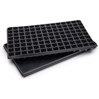 Garronda Anzuchtplatte mit Untersetzer mit 112 Pflanzlöchern Anzucht Schale Pflanzschale Gewächshaus Keimschale Stabiles Set GD-0066 (53x32 cm von GARRONDA