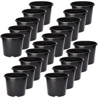 Garronda Blumentopf Kunststoff Pflanztopf rund Kräutertopf Anzuchttöpfe Blumentopf Schwarz für Innen und Aussen 10cm GD-0025 (20 Stück - Schwarz, ⌀ von GARRONDA