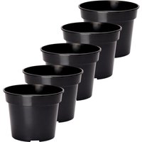 Garronda Blumentopf Kunststoff Pflanztopf rund Kräutertopf Anzuchttöpfe Blumentopf Schwarz für Innen und Aussen 11cm GD-0025 (5 Stück - Schwarz, ⌀ Garronda Blumentopf Kunststoff Pflanztopf rund Kräutertopf Anzuchttöpfe Blumentopf Schwarz für Innen und Aussen 11cm GD-0025 (5 Stück - Schwarz, ⌀ von GARRONDA