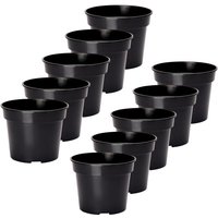 Garronda Blumentopf Kunststoff Pflanztopf rund Kräutertopf Anzuchttöpfe Blumentopf Schwarz für Innen und Aussen 13cm GD-0025 (10 Stück Schwarz, ⌀ 13 Garronda Blumentopf Kunststoff Pflanztopf rund Kräutertopf Anzuchttöpfe Blumentopf Schwarz für Innen und Aussen 13cm GD-0025 (10 Stück Schwarz, ⌀ 13 von GARRONDA