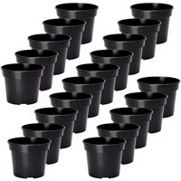Garronda Blumentopf Kunststoff Pflanztopf rund Kräutertopf Anzuchttöpfe Blumentopf Schwarz für Innen und Aussen 15cm GD-0025 (20 Stück Schwarz, ⌀ 15 von GARRONDA