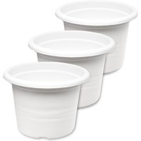 Garronda Blumentopf Set Dreier Pack Pflanzentopf rund aus Kunststoff für Blumen und andere Pflanzen Blumentöpfe Plastik GD-0022 GD-0022 (3 Stück von GARRONDA
