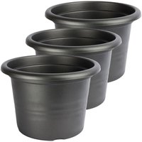 Garronda Blumentopf Set Dreier Pack Pflanzentopf rund aus Kunststoff für Blumen und andere Pflanzen Blumentöpfe Plastik GD-0022 GD-0022 (3 Stück von GARRONDA