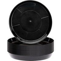 Garronda Blumentopf Untersetzer GD-0026 (10 Stück Schwarz, ⌀ 13cm H 2cm) von GARRONDA