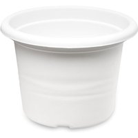 Garronda Blumentopf rund aus Kunststoff Pflanzentopf für Blumen und andere Pflanzen Blumentöpfe Plastik GD-0022 (Weiß, ⌀ 28cm H 20cm) von GARRONDA