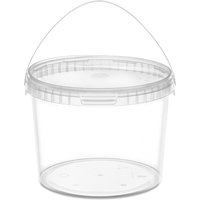 Garronda Eimer mit Deckel 3 L für die Lagerung von Lebensmittel- und Chemischen Produkten 5 Stück Transparent GD-0072 von GARRONDA