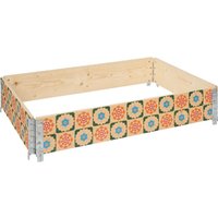 Garronda Holzaufsatzrahmen mit Print – Hochbeete für Pflanzen Blumen Kräuter Obst und Gemüse Aufbewahrungskiste aus Holz mit dekorativem Druck von GARRONDA