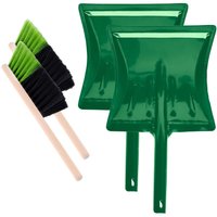 Garronda Kehrschaufel Set 2 Stück mit komplett aus Metall gefertigter Schaufel und Handfeger aus Holz und Synthetik Kehrbesen für Haushalt GD-0172 von GARRONDA