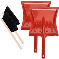 Garronda Kehrschaufel Set 2 Stück mit komplett aus Metall gefertigter Schaufel und Handfeger aus Holz und Synthetik Kehrbesen für Haushalt GD-0172 von GARRONDA