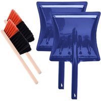 Garronda Kehrschaufel Set 2 Stück mit komplett aus Metall gefertigter Schaufel und Handfeger aus Holz und Synthetik Kehrbesen für Haushalt GD-0172 von GARRONDA