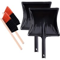 Garronda Kehrschaufel Set 2 Stück mit komplett aus Metall gefertigter Schaufel und Handfeger aus Holz und Synthetik Kehrbesen für Haushalt GD-0172 von GARRONDA