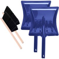 Garronda Kehrschaufel Set 2 Stück mit komplett aus Metall gefertigter Schaufel und Handfeger aus Holz und Synthetik Kehrbesen für Haushalt GD-0172 von GARRONDA