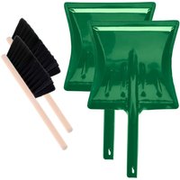 Garronda Kehrschaufel Set 2 Stück mit komplett aus Metall gefertigter Schaufel und Handfeger aus Holz und Synthetik Kehrbesen für Haushalt GD-0172 von GARRONDA
